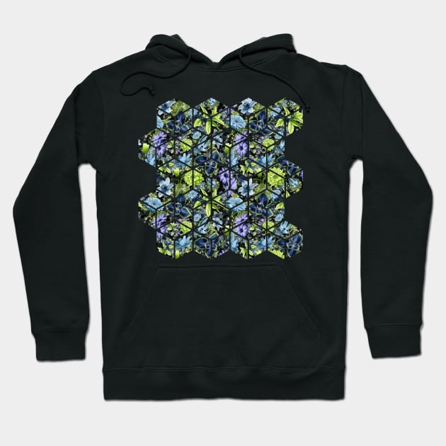 Floral Pattern Honeydew Lilac & Sky Blue Hoodie by cesartorresart